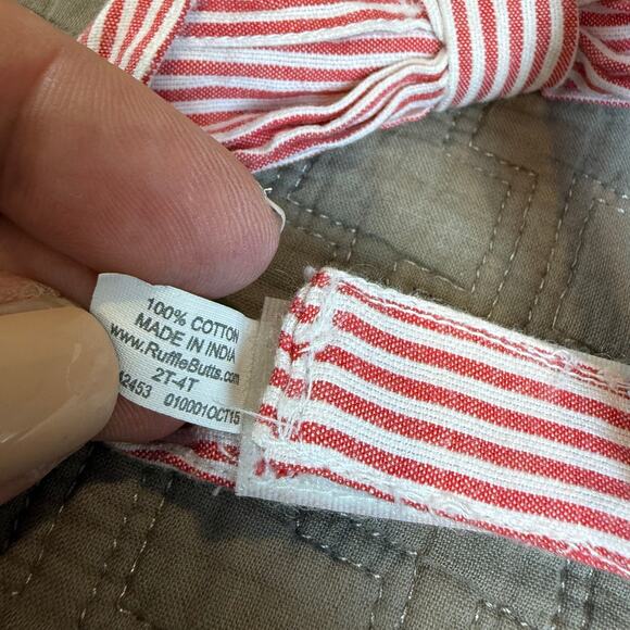 2 Red White Stripe Seersucker Ties Neck Bow Tie Brothers Set Lot Rugged Butts - Picture 8 of 12